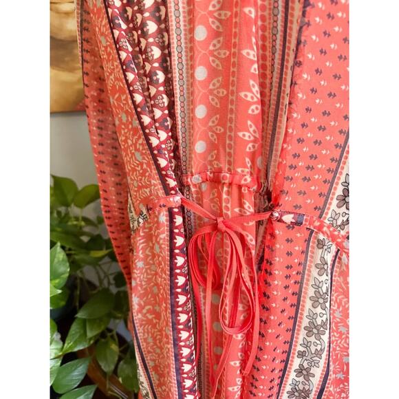 Free People Midnight Mile Button High Low Cinch Back Top Shirt Blouse Tunic - Picture 8 of 10